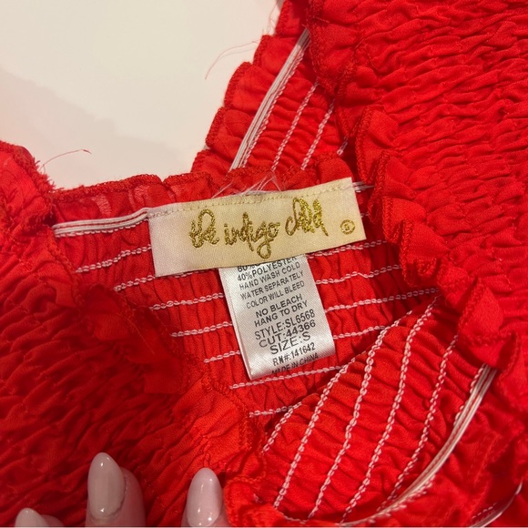 The Indigo Child Smocked Crisscross Crop Top - Picture 3 of 3